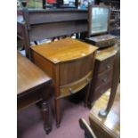 A Late XIX/Early XX Century Mahogany Cabinet, with a bow fronted tambour and single drawer, on