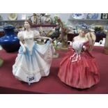 A Royal Doulton Figurine "Genevieve", HN1962; together with "Lindsay" HN3645. (2)