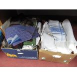 Sheets, white linens, pyjama case, crochet, etc:- Two Boxes