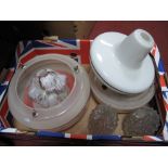 Two Early XX Century Ceiling Lights, pair of moulded glass shades etc:- One Box