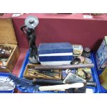 Two Seals, penknives, inkwell, pencil, etc:- One Tray
