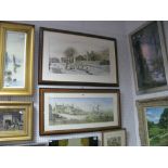 Two Allan Ingham Framed Prints of Country Farm House and Cottages. (2)