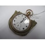Cyma; A Gold Plated Cased Openface Pocketwatch, the signed dial with black Roman numerals and
