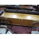 A Circa 1970's Mclntosh Teak Sideboard, fitted with a bank of three short drawers beside cupboard