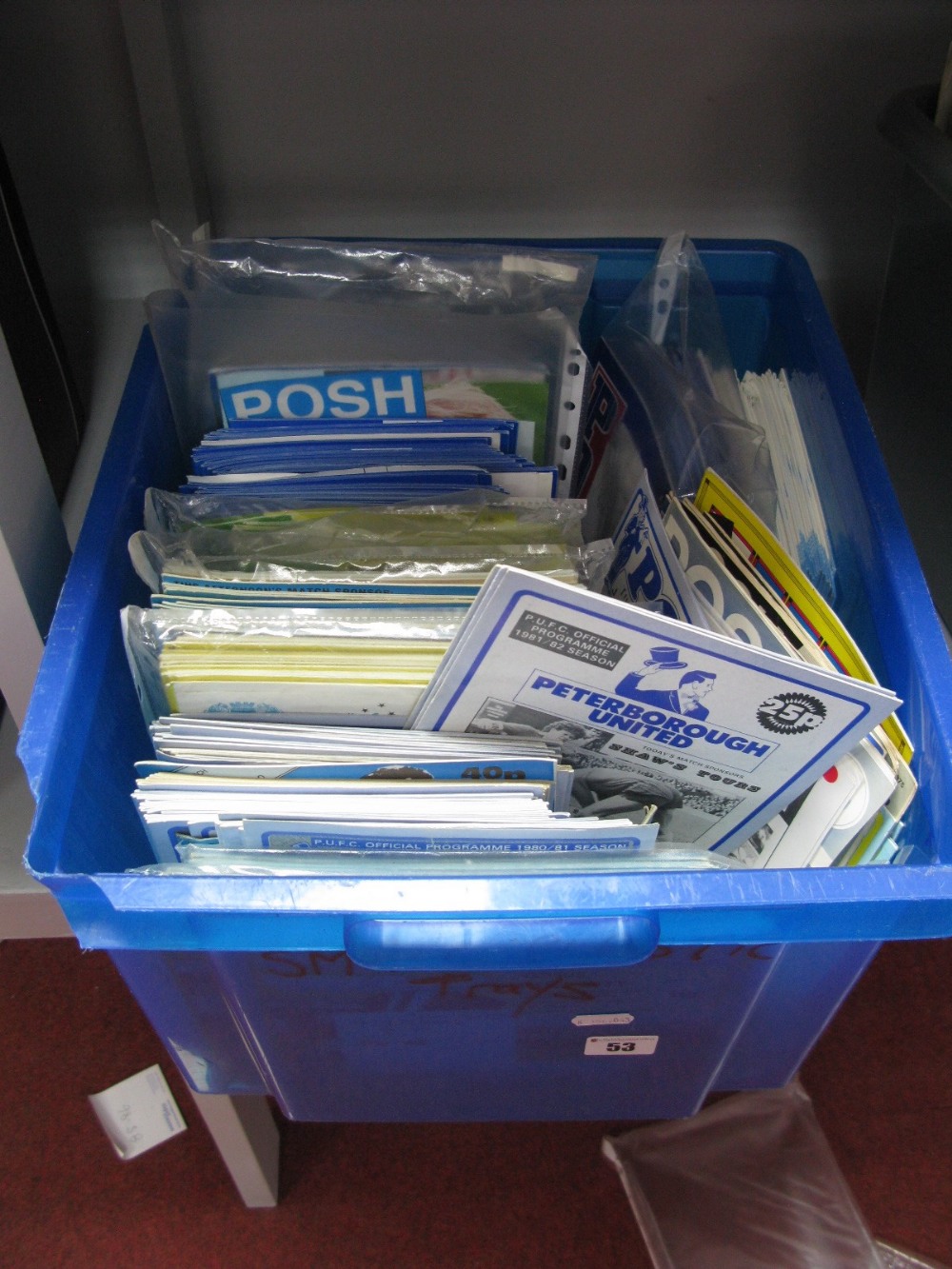 Peterborough United Programmes, mainly 1980's and 90's sets noticed:- One Box