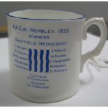 Sheffield Wednesday 1935 Bell China Mug for John Walsh Ltd, featuring Sheffield crest to front. 'F.