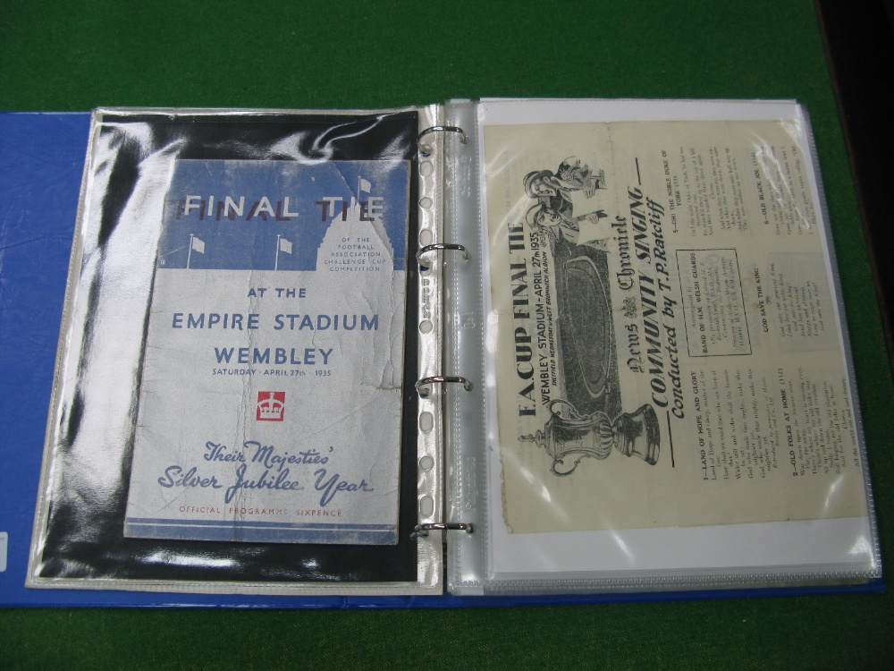 1935 F.A Cup Final Shefield Wednesday v. West Bromwich Albion, programme with small corner tear,