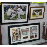 'The Spirit of Cricket' Ashes 2005 Signed Print 32x51cm, 'Spirit of sport' label to back, Ashes