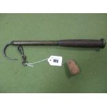 Fishing, D.Duguid, Aberdeen Circa 1900 Fishing Gaff, with ring turned wooden handle (split),