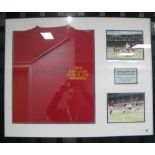 Martin Peters And Geoff Hurst Autographed Red Shirt, embroidered '1966 England World Cup Winners',