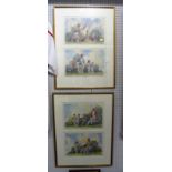 Four Hugh Cushing Limited Edition Cricket Theme Prints, including 'Boundary Refreshments', 'Checking