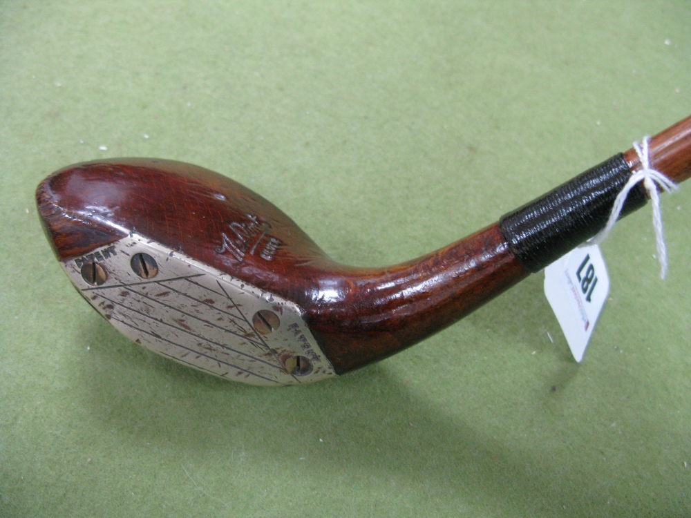 Golf - The Dint Silver Driver, with one piece face insert and sole plate, circa 1920's, malvern,