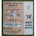 World Cup 1966 ticket for final England v. West Germany, west standing.