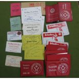 Sheffield United Tickets, ground passes 68-9, 69-70 others 90s and 2000's, tickets, membership