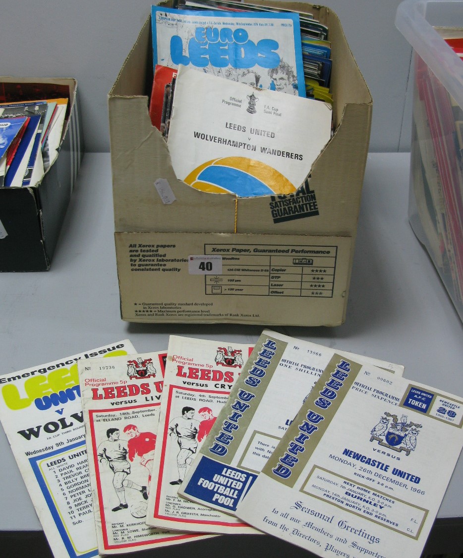 Leeds United` Programmes, 1966 -92:- One Box