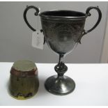 Horse Racing "Aylesbury Challenge Cup" In White Metal, won by F. Phipps "Galloping Queen", a
