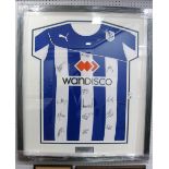 Sheffield Wednesday 2013-14 Home Puma Shirt, with 'Wandisco' logo black pen signed by 13 players,