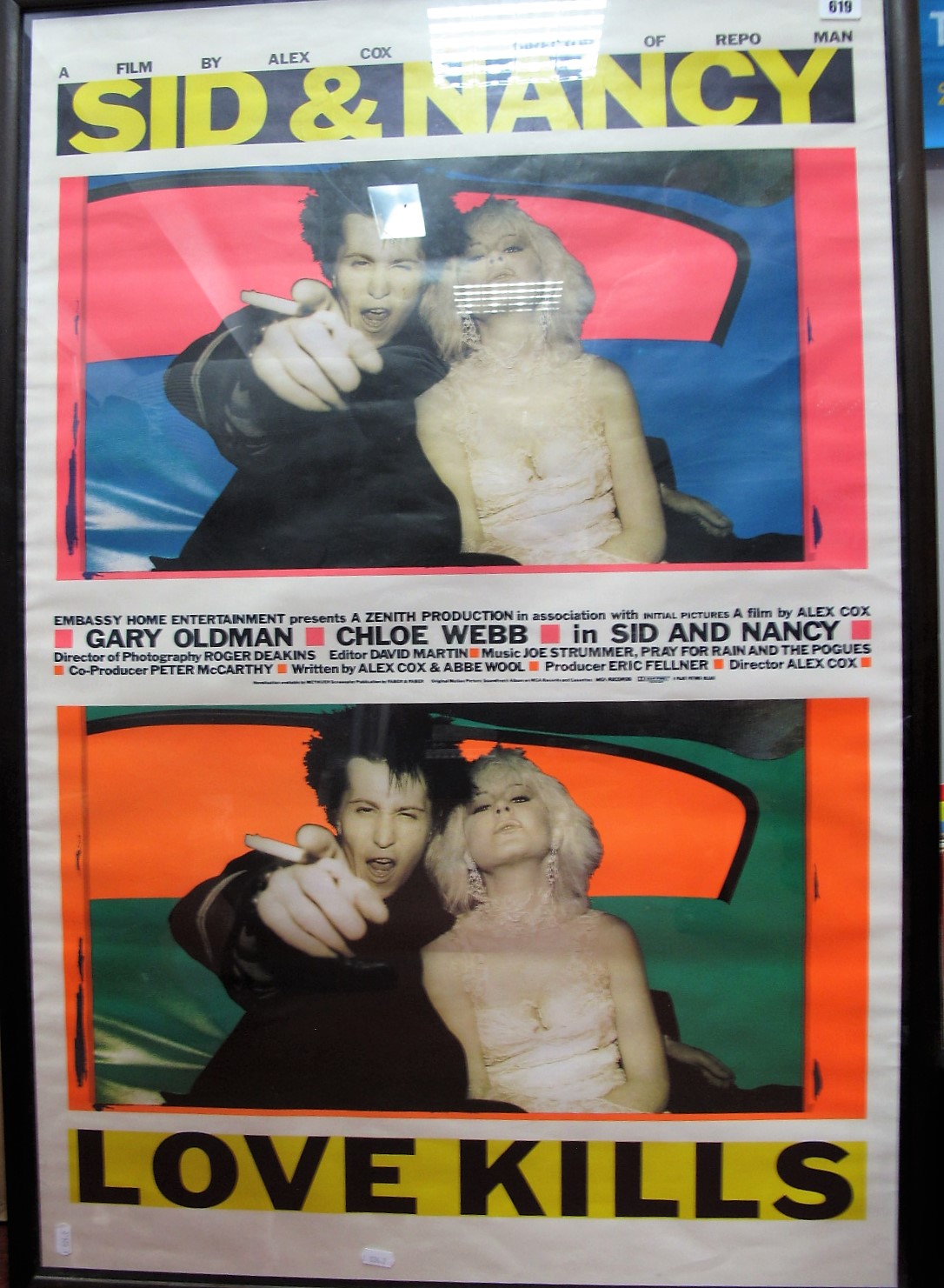 Film Interest - 'Sid and Nancy - Love Kills', colour poster of the 1986 film release, 101 x 67cm,