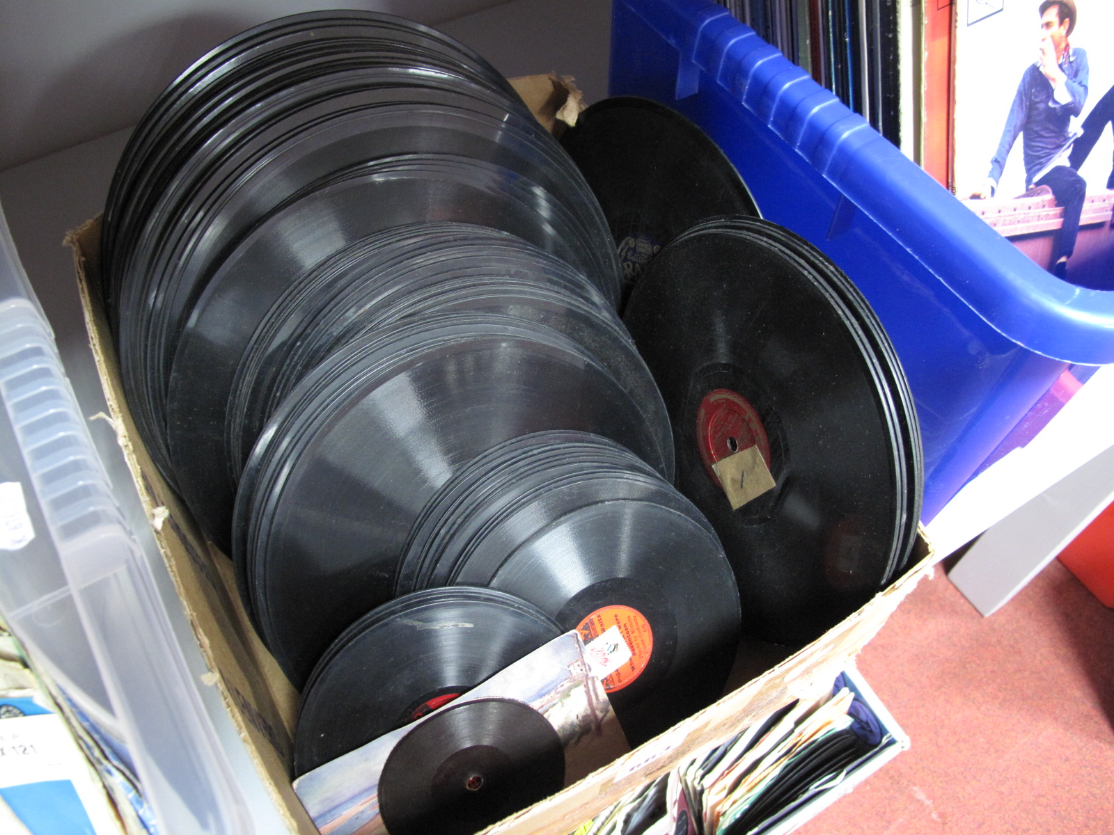 A Collection of Over Sixty 78rpm's (51/4" to 10" Diameter), with labels to included Edison Bell