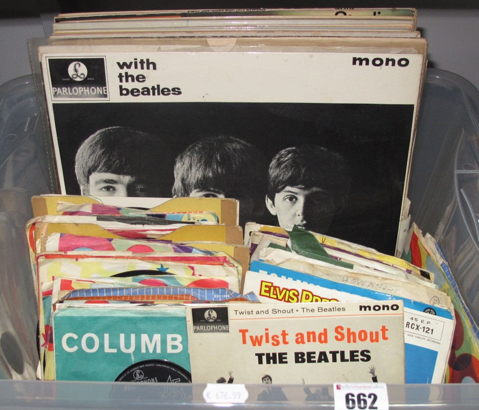 Beatles 'With The Beatles' LP, Twist and Shout EP, Beatles 7" singles, Tommy Steele 'Come On Lets'