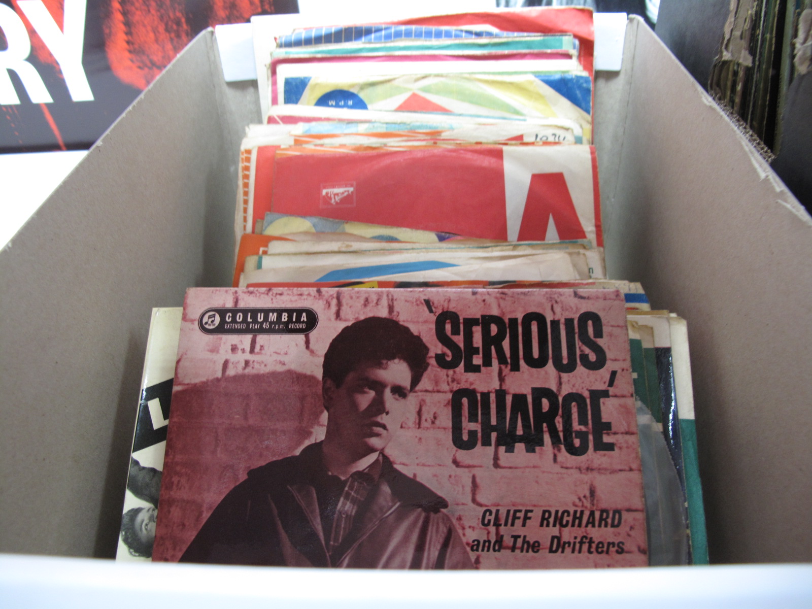 A Collection of Over Fifty 1960's 45rpm's and EP's, including Cliff Richard 'Serious Change' (