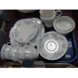 A Crown Staffordshire China Tea Service "Rock Garden" Pattern, sixteen pieces:- One Tray