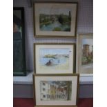 A. R. Harrison (Midlands Artist) 'Tenterden, 'Tenby' and 'Riverside' Watercolours, 24.5 x 35cm. (3)