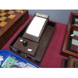 A Circa 1930's Triple Office Set, including a wooden desk file, blotter and a 'Memorette' writing