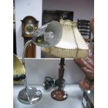 A Chrome Desk Lamp and an Art Deco style Table Lamp.