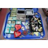 Costume Jewellery, including brooches, large cross pendant, etc:- One Tray