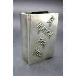 A Hallmarked Silver Matchbox Cover "A Match For You".