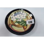 A Moorcroft Pottery Coaster, decorated in the Hydrangea design by Vicky Lovatt, shape 780/4,