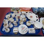 Crested Ware W.H. Goss Dish with Morecambe crest in the middle, Arcadian and Carlton ware, etc:- One