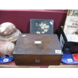 A XIX Century Rosewood Box, with mother of pearl, insert; together with a XX Century black lacquer