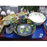 Maling Ware 'Gloria' G154 Bowl, Wedgwood, 'Wild Strawberry' pattern bowl and other china:- One Tray