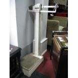 R. Whitelaw of Newcastle Floor Standing Scales, to weigh 24 stone, with attached weights.