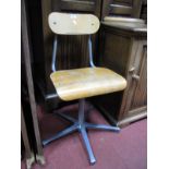 A Circa 1950's Adjustable and Revolving Office Chair, with label "Supplied by Arthur Collin Ltd,