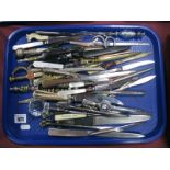 Siam Silver Lettuce Knife, 'BBV' , Ibberson, Raimond and many other bladed instruments:- One Tray