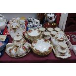 Royal Albert 'Old Country Roses' 2nd Quality Tea and Coffee Pots, bread and sandwich plate, three