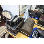 An Edison Standard Phonograph, domed oak case, with horn.