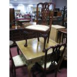 A Set of Four Laste XX Century Chippendale Style Dining Chairs, with pierced splat backs on cabriole