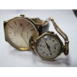 Tudor: A 9ct Gold Cased Vintage Ladies Wristwatch, the signed circular dial with Arabic numerals and