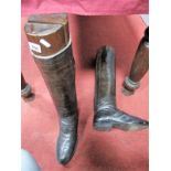 A Pair of 1920's of Gent's Black Leather Riding Boots.