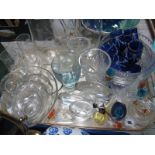 A Lemonade Set, Caithness, engraved and other vases, Mats Jonasson paperweights and other glass