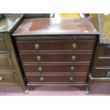 A XX Century Maple Mahogany Bachelors Chest of Drawers, with a cross banded top, brushing slide,