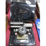 A German Made 'Junior' Tin Plate Typewriter, circa 1900, 'D.R.P Lisa Patente D.R.G.M' below key