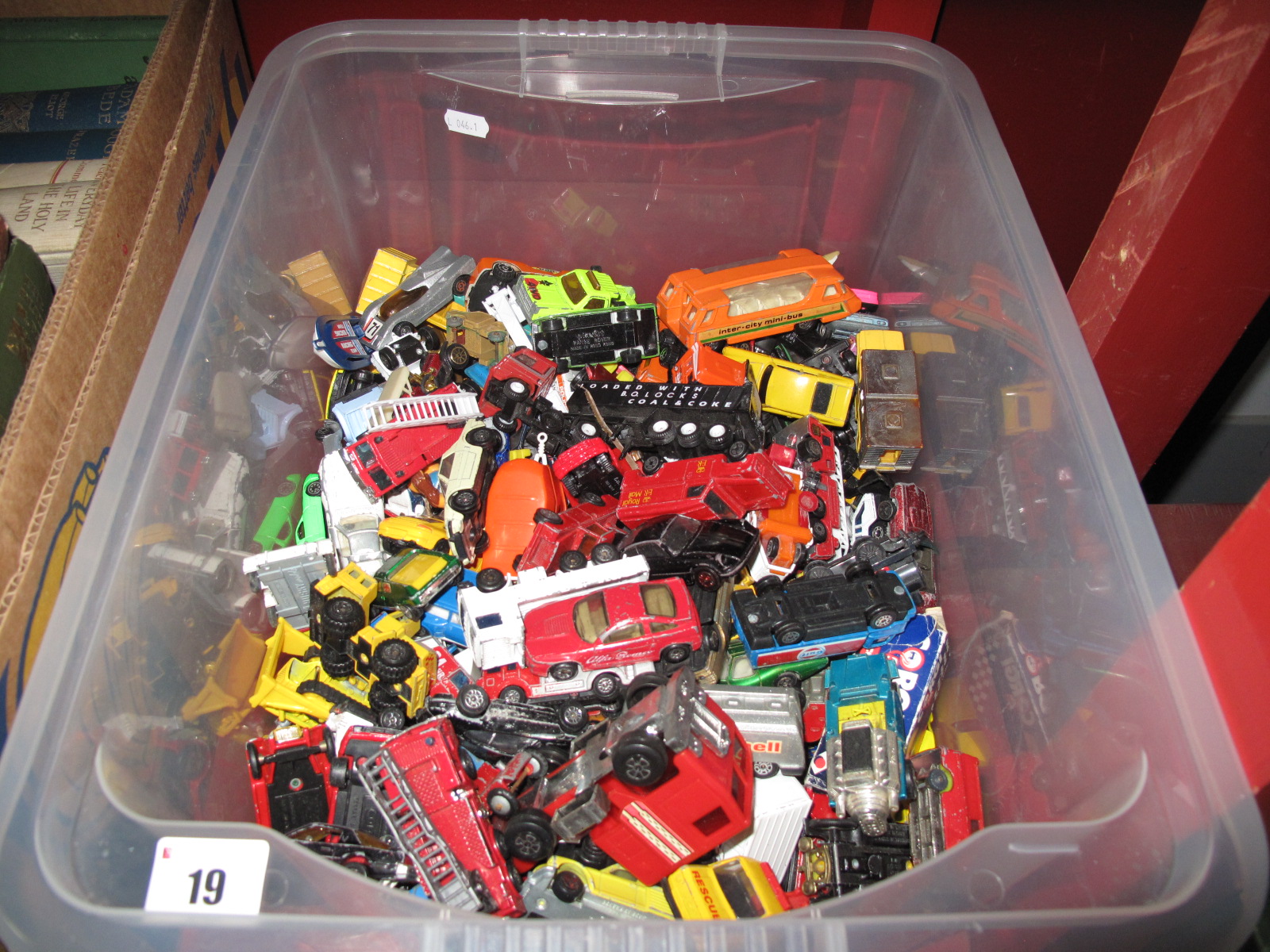 A Collection of Over 100 Playworn Diecast Vehicles, including Matchbox, Corgi, Majorette, etc:-