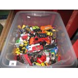 A Collection of Over 100 Playworn Diecast Vehicles, including Matchbox, Corgi, Majorette, etc:-