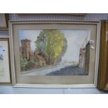 Clifford Oldfield (Scarborough Artist), Ayton-High Street, watercolour 35cm x 52.5cm, signed and