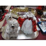 A Pair of Beswick Staffordshire Style Dogs; together with Royal Doulton Sara HN2265.